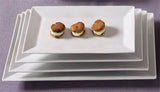 CAC China KSE-13 Kingsquare Porcelain Rectangular Platter, 11-1/2" x 6-1/4", Super White, Box of 12