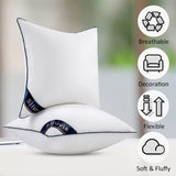18"x18" Pillow Inserts Set of 2 Decorative 18" Pillow Inserts with 100% Cotton Cover Square Interior Sofa Throw Pillow Inserts Decorative White Pillow Insert Pair Couch Pillow - Emolli