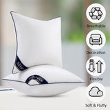 18"x18" Pillow Inserts Set of 2 Decorative 18" Pillow Inserts with 100% Cotton Cover Square Interior Sofa Throw Pillow Inserts Decorative White Pillow Insert Pair Couch Pillow - Emolli