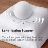 Set of 2 Throw Pillow Inserts Premium Pillow Stuffer Square Form for Decorative Cushion Bed Couch Sofa 18x18 Inch - Emolli