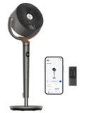 Dreo Fan for Bedroom, 120° Oscillating Standing Fan, Quiet Floor Fan with DC Motor, 82ft Pedestal Fan for Whole Room, 8 Speeds, 3 modes, 20dB, 120° Manual Vertical, 35-40" Adjustable Height, 8H Timer
