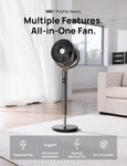 Dreo Fan for Bedroom, 120° Oscillating Standing Fan, Quiet Floor Fan with DC Motor, 82ft Pedestal Fan for Whole Room, 8 Speeds, 3 modes, 20dB, 120° Manual Vertical, 35-40" Adjustable Height, 8H Timer