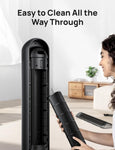 Dreo Tower Fan for Bedroom, 25ft/s Velocity Quiet Floor Fan, 90° Oscillating Fans for Indoors with 4 Speeds, 4 Modes, 8H Timer, Standing Fans, Bladeless Fan, Black, Nomad One (DR-HTF007)