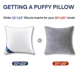 18"x18" Pillow Inserts Set of 2 Decorative 18" Pillow Inserts with 100% Cotton Cover Square Interior Sofa Throw Pillow Inserts Decorative White Pillow Insert Pair Couch Pillow - Emolli