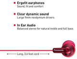 Panasonic ErgoFit In-Ear Earbud Headphones RP-HJE120-K (Black) Dynamic Crystal Clear Sound, Ergonomic Comfort-Fit