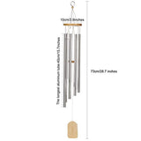 CREABOX Wind Chime-Tuned 28.7 Inches Wooden Grace Chime -9 Silver Aluminum Tubes-Inspirational Collection