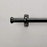 RHF Curtain Rods 72 to 144-1" Curtain Rod with Cap, Curtain Rod for Windows 66 to 120, Hanging Curtain Rod&Wall Mount with Brackets, Outdoor Curtain Rod, Curtain Rods for Windows 72 to 144-Inch: Black