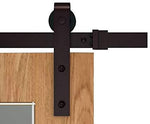 TMS 5 FT Country Antique Dark Coffee Steel Sliding Barn Wood Door Hardware Track Set