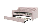 Little Seeds Ambrosia Diamond Tufted Upholstered Design Daybed and Trundle Set, Twin Size Frame, Light Grey