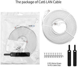 Lovicool Cat 6 Ethernet Patch Cable 100 ft Black, 4-Pair UTP Flat Networking Patch LAN Cable Ethernet Cords Network Wire Speed up to 250MHz with RJ45 Connectors 30m