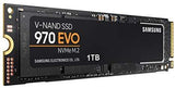 Samsung 970 EVO SSD 1TB - M.2 NVMe Interface Internal Solid State Drive with V-NAND Technology (MZ-V7E1T0BW), Black/Red