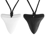 Shark Tooth Sensory Chew Necklace for Kids, Boys and Girls - Designed for Teething, Autism, Biting, Chewing - (2 Pack) – Sensory Teether Pendant