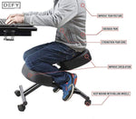 Ergonomic Kneeling Chair Home Office Chairs Thick Cushion Pad Flexible Seating Rolling Adjustable Work Desk Stool Improve Posture Now & Neck Pain - Comfortable Knees and Straight Back