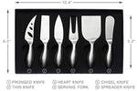 LUNAR Premium 6-Piece Cheese Knife Set - Complete Stainless Steel Cheese Knives Collection