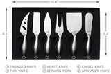LUNAR Premium 6-Piece Cheese Knife Set - Complete Stainless Steel Cheese Knives Collection