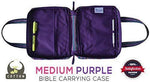 Bible Covers for Women & Girls | Bible Carrying Case | Small-Medium Bible Cover with Handles | Soft Carrying Case Fabric | Multiple Colors Available | with Pen Holders | 100% Cotton Material (Purple)