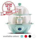 Dash DEC012AQ Deluxe Rapid Egg Cooker: Electric, 12 Capacity for Hard Boiled, Poached, Scrambled, Omelets, Steamed Vegetables, Seafood, Dumplings & More with Auto Shut Off Feature Aqua