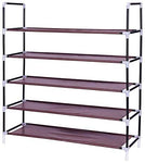 SoSo-BanTian1989 5-Tiers Shoe Rack 25 Pairs Non-Woven Fabric Shoe Storage Organizer Shoe Tower Cabinet,39 x 11 x 37inch (Black)