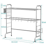 Over the Sink Dish Drying Rack, Lifinity 2 Tier Dish Drainer Shelf Stainless Steel Large Dish Rack with Utensils Holder for Kitchen Counter by Cambond