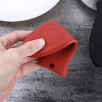 Juland 4 Packs Silicone Hot Handle Holder Set Kitchen Heat Resistant Pot Sleeve Grip Handle Cover Potholder - Black & Red