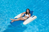 Poolmaster Swimming Pool Floating Chaise Lounge, Caribbean, Blue Stripe