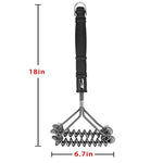 Grill Brush Bristle Free - Grill Brush - 18'' Rust Proof Triple Stainless Steel BBQ Grill Cleaner for Steel, Porcelain, Iron,Ceramic Grates