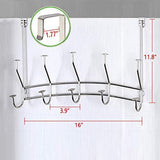 GeLive Over The Door Hook Rack, Stainless Organizer Hanger for Coat, Robe, Jacket, Belt, Hat, Towel, 10 Ceramic Knobbed Hooks, Chrome Bright (Multicolor)