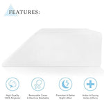 Restorology Elevating Memory Foam Leg Rest Pillow - Best Wedge Pillow - Reduces Back Pain & Improves Circulation - Includes Removable Cover