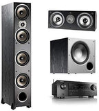 Polk Audio Monitor 70 Series II Tower Speaker (Black, Single) for Multichannel Home Theater | 1" Tweeter, (4) 6.5" Woofers | Bi-wire & Bi-amp