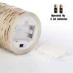 Flickering Flameless Candles with Birch Bark Effect LED Candles 4" 5" 6" Set of 3 Battery Candles Real Wax Pillar with 10-key Remote Control - 2/4/6/8 Hours Timer