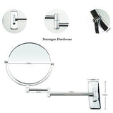 Lansi Makeup Mirror 10X Magnifying Wall Mount Double-Sided Vanity Decoration, Round, 8 Inch, Chrome Finished