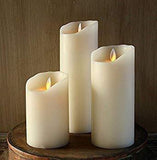 Remote Include Flameless Candle: Vanilla Scented Moving Flame Candle with Timer (3.5"x9" Ivory)