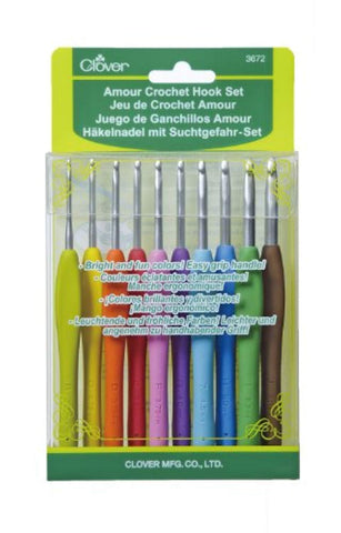 Clover 3672 Amour Crochet Hook Set, 10 sizes