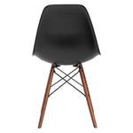 Poly and Bark Vortex Side Chair Walnut Legs, Black, Set of 4