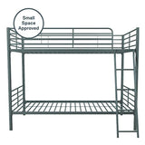 DHP Tailor Convertible Bunk bed, Converts to two Twin Beds, Twin-over-Twin, Silver