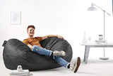 Big Joe 0002655 Media Lounger Foam Filled Bean Bag Chair, Black Lenox