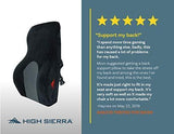 High Sierra HS1434 Full Size Ergonomic Back Support Pillow Relieves Painful Pressure Points Premium Memory Foam Lumbar Cushion for Office Chair, Car, SUV Fits Most Seats