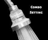 Filtered Shower Head - High Pressure and Water Saving -3 Settings - Reduces Chlorine and Dissolved Solids - The Best Shower Filter for Low Water Pressure - Improved Design WITH METAL COMPONENT PARTS