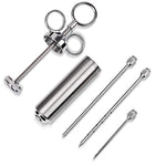 Meat Injector Kit, Opret 2-oz Stainless Steel Marinade Meat Injector Syringe with 3 Needles, 3 Cleaning Brusher and 5 Replacement O-rings For Improved Flavor FDA Cerified