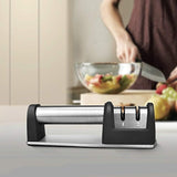 Professional Knife Sharpener for Straight and Serrated Knives, 2 Stage Diamond Coated Sharpening Wheel System, MRTONG