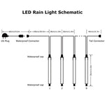 LED Meteor Shower Rain Lights, LED Falling Rain Drop Raindrop Rainfall Snowfall Tube Lights (8 Tubes, 30cm, 144 LEDs, Blue)