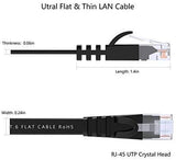 Lovicool Cat 6 Ethernet Patch Cable 100 ft Black, 4-Pair UTP Flat Networking Patch LAN Cable Ethernet Cords Network Wire Speed up to 250MHz with RJ45 Connectors 30m