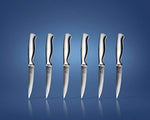 Ashlar Steak Knives Set of 6 Serrated Stainless Steel Dishwasher Safe Ideal Family Dinner Kitchen Set Premium Full Edge Serration Rust Resistant