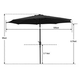 Sundale Outdoor 10 Feet Aluminum Market Umbrella Table Umbrella with Crank and Push Button Tilt for Patio, Garden, Deck, Backyard, Pool, 8 Steel Ribs (Lake Blue)