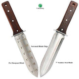 12'' Hori Hori Garden Knife,Perfect Garden Tool for Gardening,Landscaping&Digging(7'' Stainless Steel Blade with Ruler&Wood Handle), Leather Sheath, Plus Free Paper Knife!