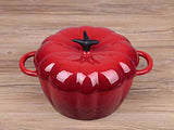 Waykea Enameled Cast Iron Dutch Oven Casserole with Self-Basting Ridges Lid Dual Handles | Indoor Kitchen Outdoor Grill Camping Use | 9” / 3.2 Quart, Red