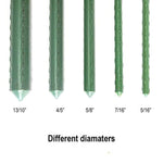 Sturdy Steel Garden Stakes 4-Ft Plastic Coated Plant Stakes, 10Packs for Climbing Plants