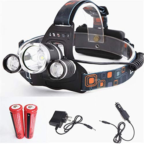 Headlamp,HQZH Super Bright LED Work Headlight,4 switch modes 18650 Rechargeable Waterproof Flashlight with Zoomable Work Light,Best Head Lights for Camping Running Hiking