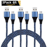 Micro USB Cable, USB to Micro USB Android Charger Cord, High Speed Charging Cable for Android Smartphones, Tablets, MP3, XBOX, PS4 and More 3Pack 6ft (Navy Blue)