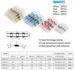 Kuject 120PCS Solder Seal Wire Connectors, Self-Solder Heat Shrink Butt Connector Waterproof Insulated Electrical Butt Splice Wire Terminals for Marine Automotive Aircraft Boat Truck Stereo Wire Joint